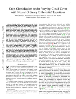 Crop Classification under Varying Cloud Cover with Neural Ordinary
  Differential Equations