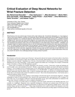 Critical Evaluation of Deep Neural Networks for Wrist Fracture Detection