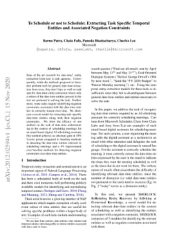 To Schedule or not to Schedule: Extracting Task Specific Temporal
  Entities and Associated Negation Constraints