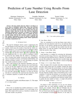 Prediction of Lane Number Using Results From Lane Detection