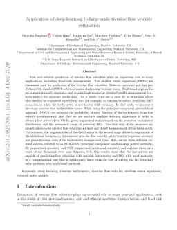 Application of deep learning to large scale riverine flow velocity
  estimation