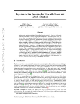 Bayesian Active Learning for Wearable Stress and Affect Detection