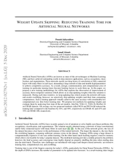 Weight Update Skipping: Reducing Training Time for Artificial Neural
  Networks