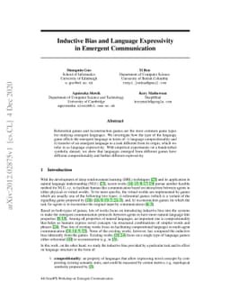 Inductive Bias and Language Expressivity in Emergent Communication