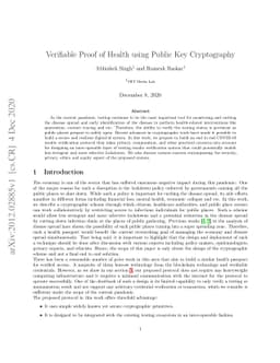 Verifiable Proof of Health using Public Key Cryptography
