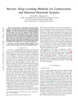 Review: Deep Learning Methods for Cybersecurity and Intrusion Detection
  Systems