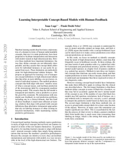 Learning Interpretable Concept-Based Models with Human Feedback