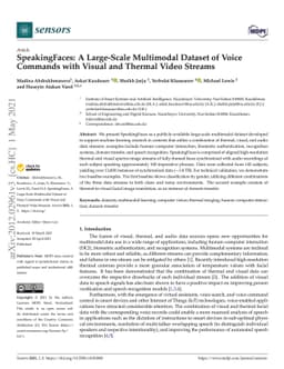 SpeakingFaces: A Large-Scale Multimodal Dataset of Voice Commands with
  Visual and Thermal Video Streams