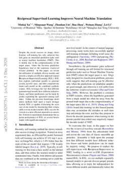 Reciprocal Supervised Learning Improves Neural Machine Translation