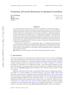 Evaluating adversarial robustness in simulated cerebellum