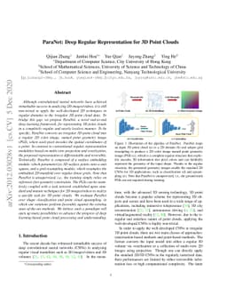 ParaNet: Deep Regular Representation for 3D Point Clouds