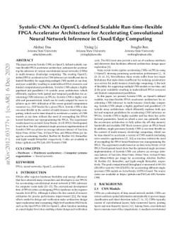Systolic-CNN: An OpenCL-defined Scalable Run-time-flexible FPGA
  Accelerator Architecture for Accelerating Convolutional Neural Network
  Inference in Cloud/Edge Computing