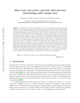 More style, less work: card-style data decrease risk-limiting audit
  sample sizes