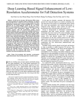 Deep Learning Based Signal Enhancement of Low-Resolution Accelerometer
  for Fall Detection Systems