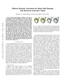 Efficient Heuristic Generation for Robot Path Planning with Recurrent
  Generative Model