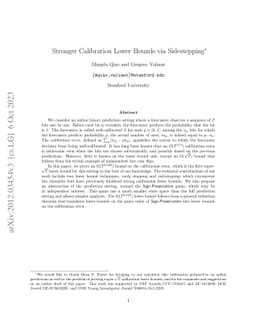Stronger Calibration Lower Bounds via Sidestepping