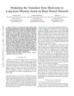 Predicting the Transition from Short-term to Long-term Memory based on
  Deep Neural Network