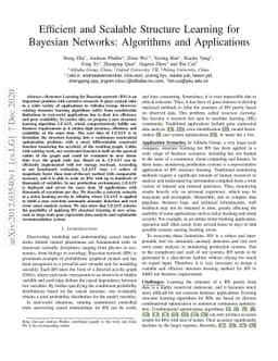 Efficient and Scalable Structure Learning for Bayesian Networks:
  Algorithms and Applications