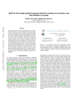 KgPLM: Knowledge-guided Language Model Pre-training via Generative and
  Discriminative Learning