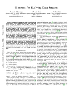 K-means for Evolving Data Streams