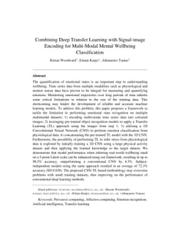 Combining Deep Transfer Learning with Signal-image Encoding for
  Multi-Modal Mental Wellbeing Classification