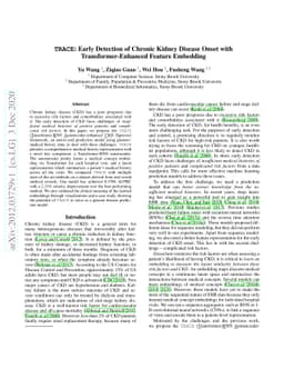 TRACE: Early Detection of Chronic Kidney Disease Onset with
  Transformer-Enhanced Feature Embedding