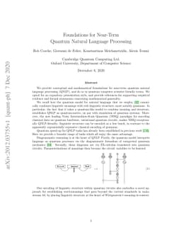 Foundations for Near-Term Quantum Natural Language Processing
