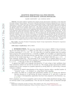Adaptive Sequential SAA for Solving Two-stage Stochastic Linear Programs