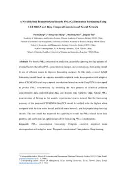 A Novel Hybrid Framework for Hourly PM2.5 Concentration Forecasting
  Using CEEMDAN and Deep Temporal Convolutional Neural Network