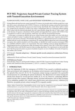 PCT-TEE: Trajectory-based Private Contact Tracing System with Trusted
  Execution Environment