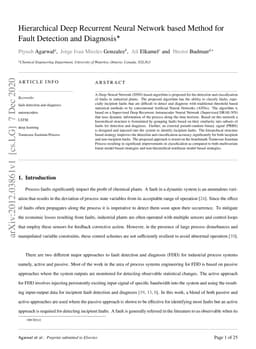 Hierarchical Deep Recurrent Neural Network based Method for Fault
  Detection and Diagnosis