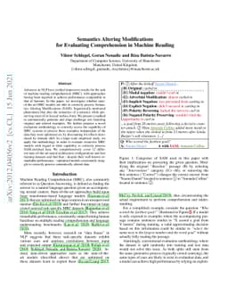 Semantics Altering Modifications for Evaluating Comprehension in Machine
  Reading