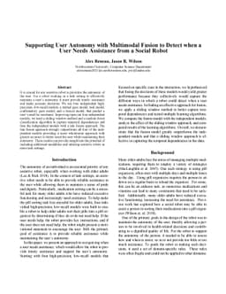 Supporting User Autonomy with Multimodal Fusion to Detect when a User
  Needs Assistance from a Social Robot