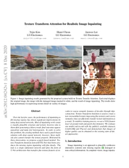 Texture Transform Attention for Realistic Image Inpainting