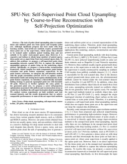 SPU-Net: Self-Supervised Point Cloud Upsampling by Coarse-to-Fine
  Reconstruction with Self-Projection Optimization