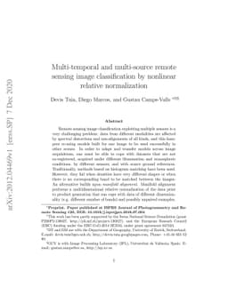 Multi-temporal and multi-source remote sensing image classification by
  nonlinear relative normalization