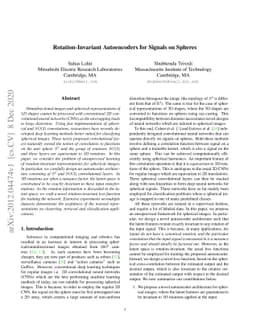 Rotation-Invariant Autoencoders for Signals on Spheres