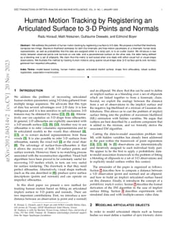 Human Motion Tracking by Registering an Articulated Surface to 3-D
  Points and Normals