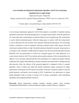 A novel machine learning-based optimization algorithm (ActivO) for
  accelerating simulation-driven engine design