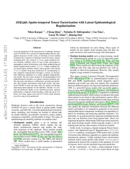 STELAR: Spatio-temporal Tensor Factorization with Latent Epidemiological
  Regularization
