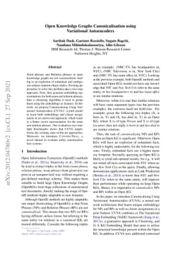 Open Knowledge Graphs Canonicalization using Variational Autoencoders