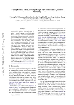 Fusing Context Into Knowledge Graph for Commonsense Question Answering