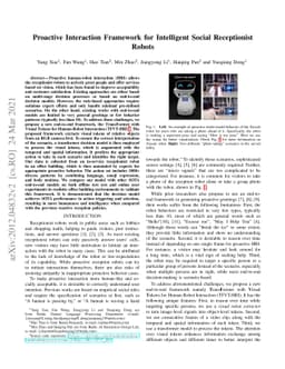 Proactive Interaction Framework for Intelligent Social Receptionist
  Robots