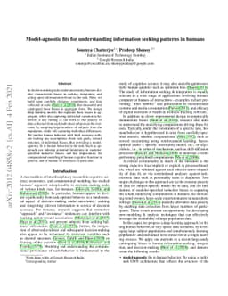 Model-agnostic Fits for Understanding Information Seeking Patterns in
  Humans