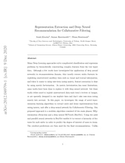 Representation Extraction and Deep Neural Recommendation for
  Collaborative Filtering