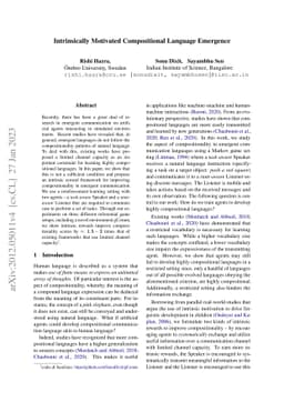 Intrinsically Motivated Compositional Language Emergence