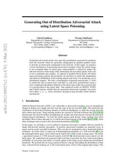 Generating Out of Distribution Adversarial Attack using Latent Space
  Poisoning