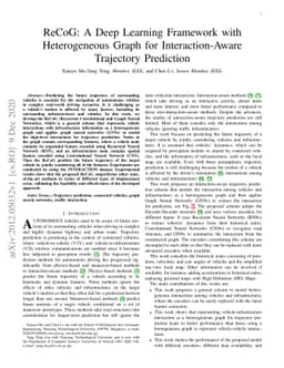 ReCoG: A Deep Learning Framework with Heterogeneous Graph for
  Interaction-Aware Trajectory Prediction