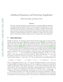 Likelihood Equations and Scattering Amplitudes