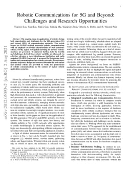 Robotic Communications for 5G and Beyond: Challenges and Research
  Opportunities